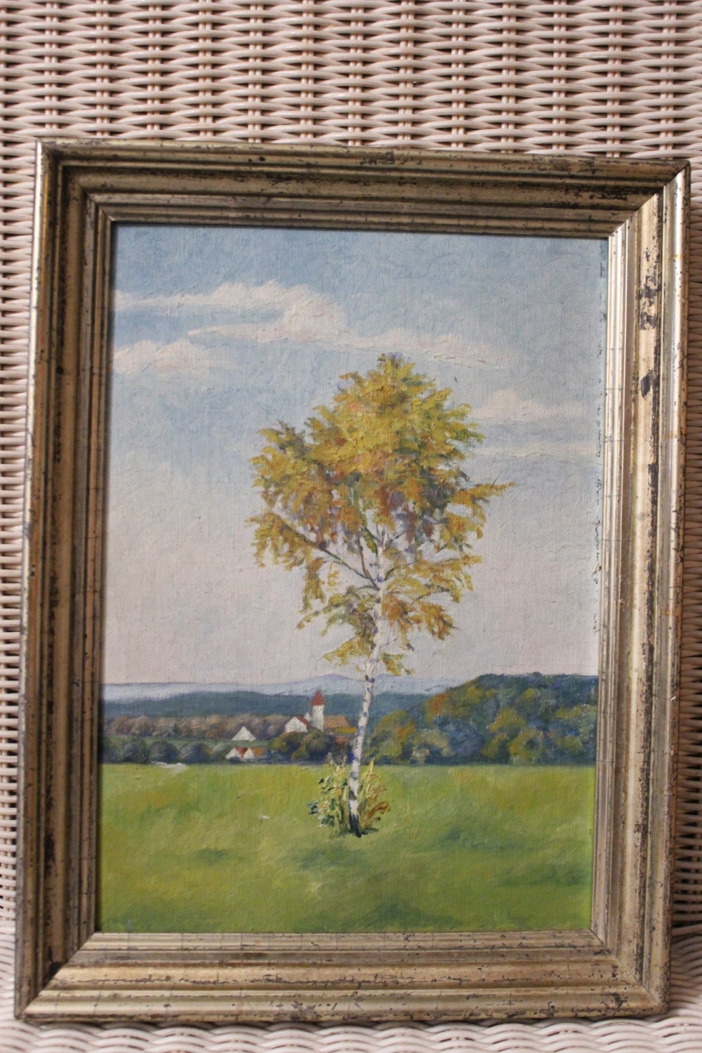 Bild Natur mit Birke / Oel auf Leinwand